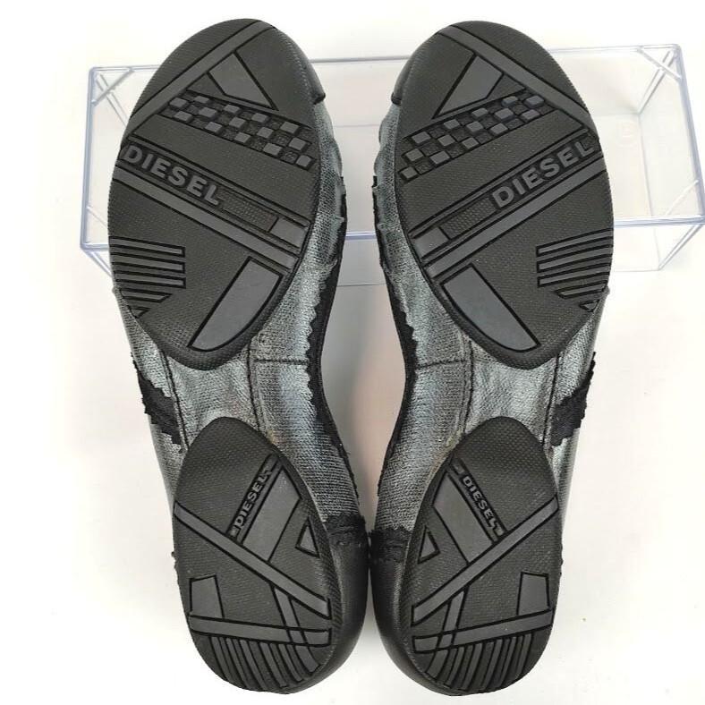 極美品 DIESEL ディーゼル バレエシューズ フラットシューズ 23.5 黒