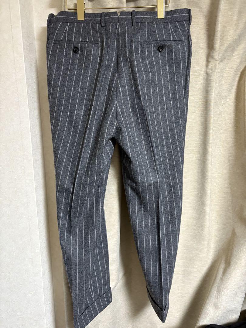 BEAMS F MARLING&EVANS チョークストライプ ダブルスーツ50