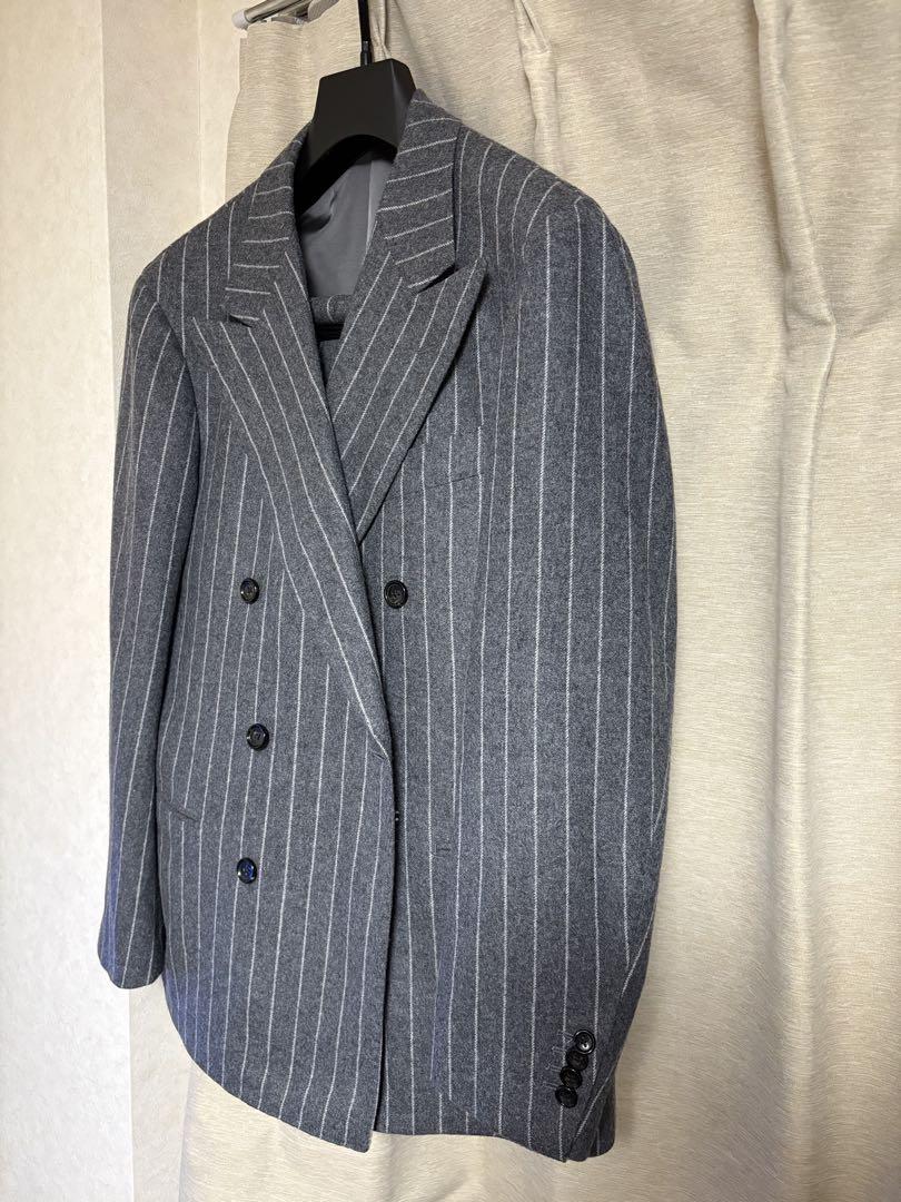 BEAMS F MARLING&EVANS チョークストライプ ダブルスーツ50
