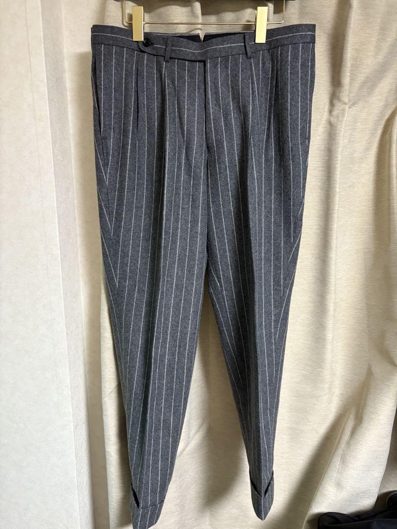 BEAMS F MARLING&EVANS チョークストライプ ダブルスーツ50