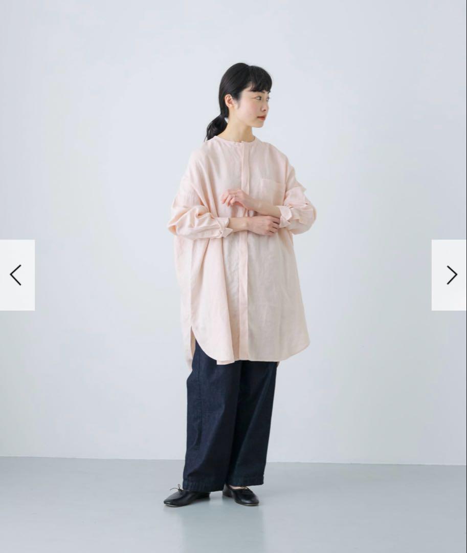かぐれ　リネンチュニックシャツ　ピンク　25ss