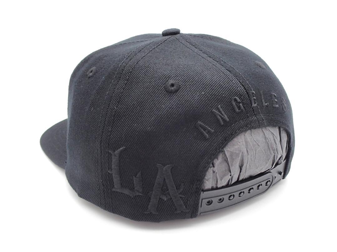 MC LOS LA SNAPBACK CAP HAT BLACK 帽子 黒 刺繍