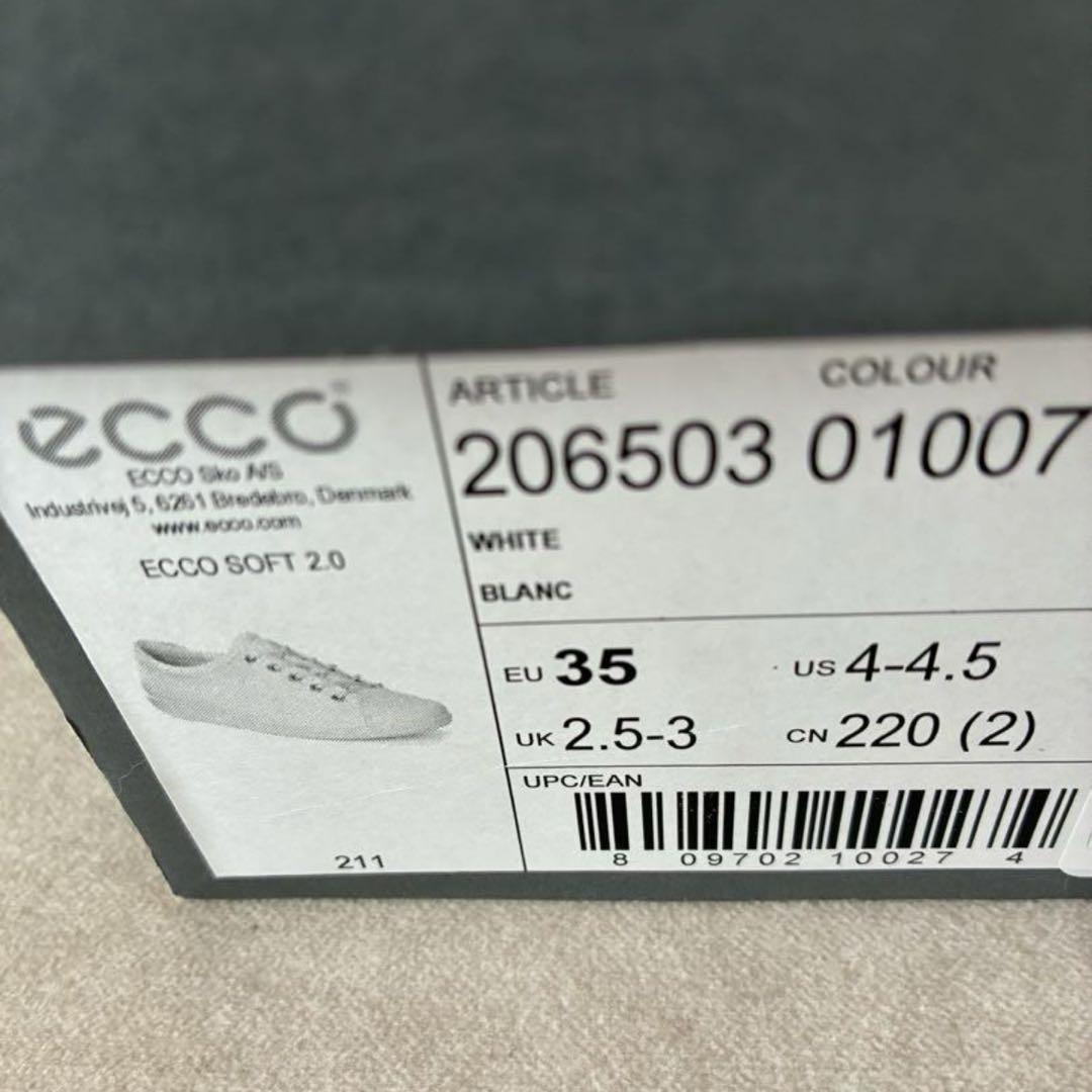新品 ECCO レディース ダービー レースアップスニーカー 白　 22.5cm