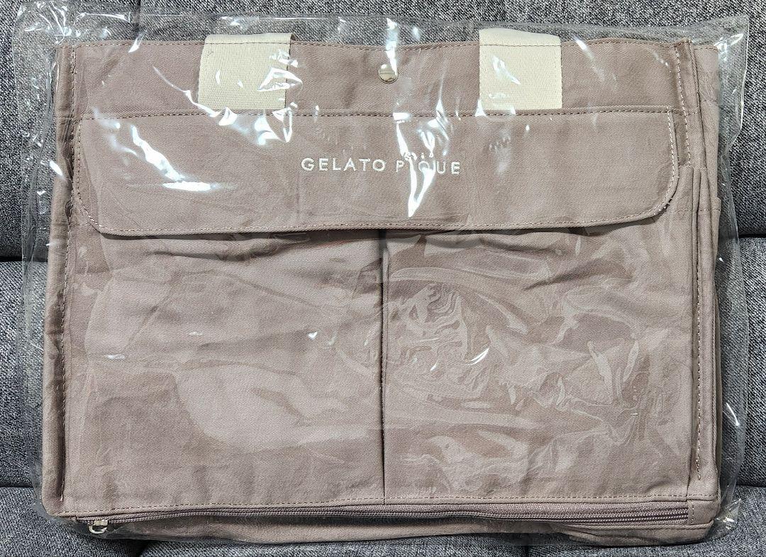 【新品】ジェラートピケ 2way スクエアママバッグ ショルダートート ブラウン