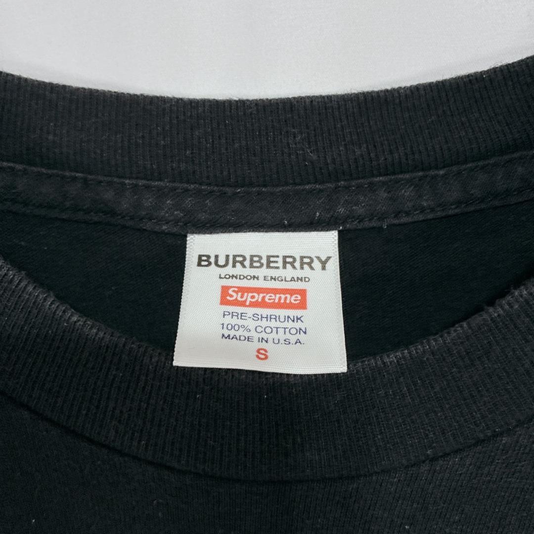 美品 SUPREME Burberry ボックスロゴ 半袖 Tシャツ ブラック