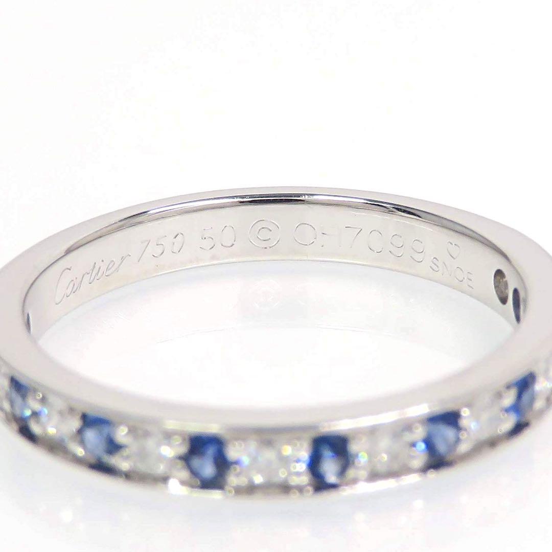 人気特価 Cartier カルティエ #50 リング ダイヤモンド サファイア 750 アクセサリー