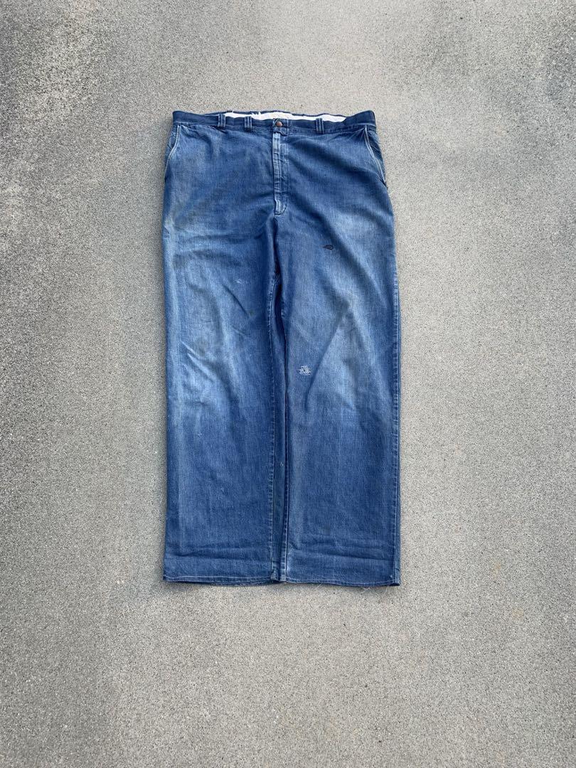 60s denim chino pants big size デニム　チノ