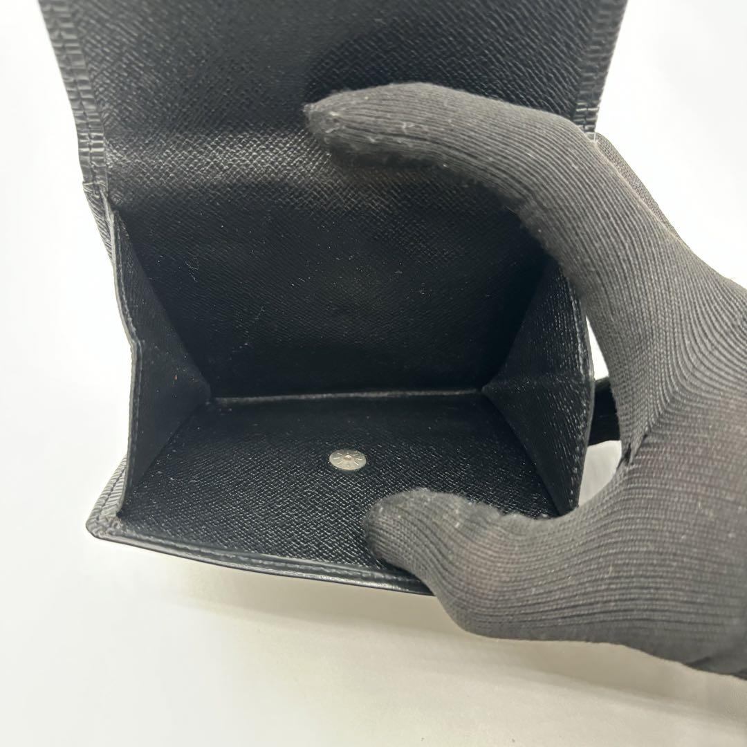 【極美品】 箱袋付属 ルイヴィトン エピ エリーズ 折財布 黒 レザー Wホック