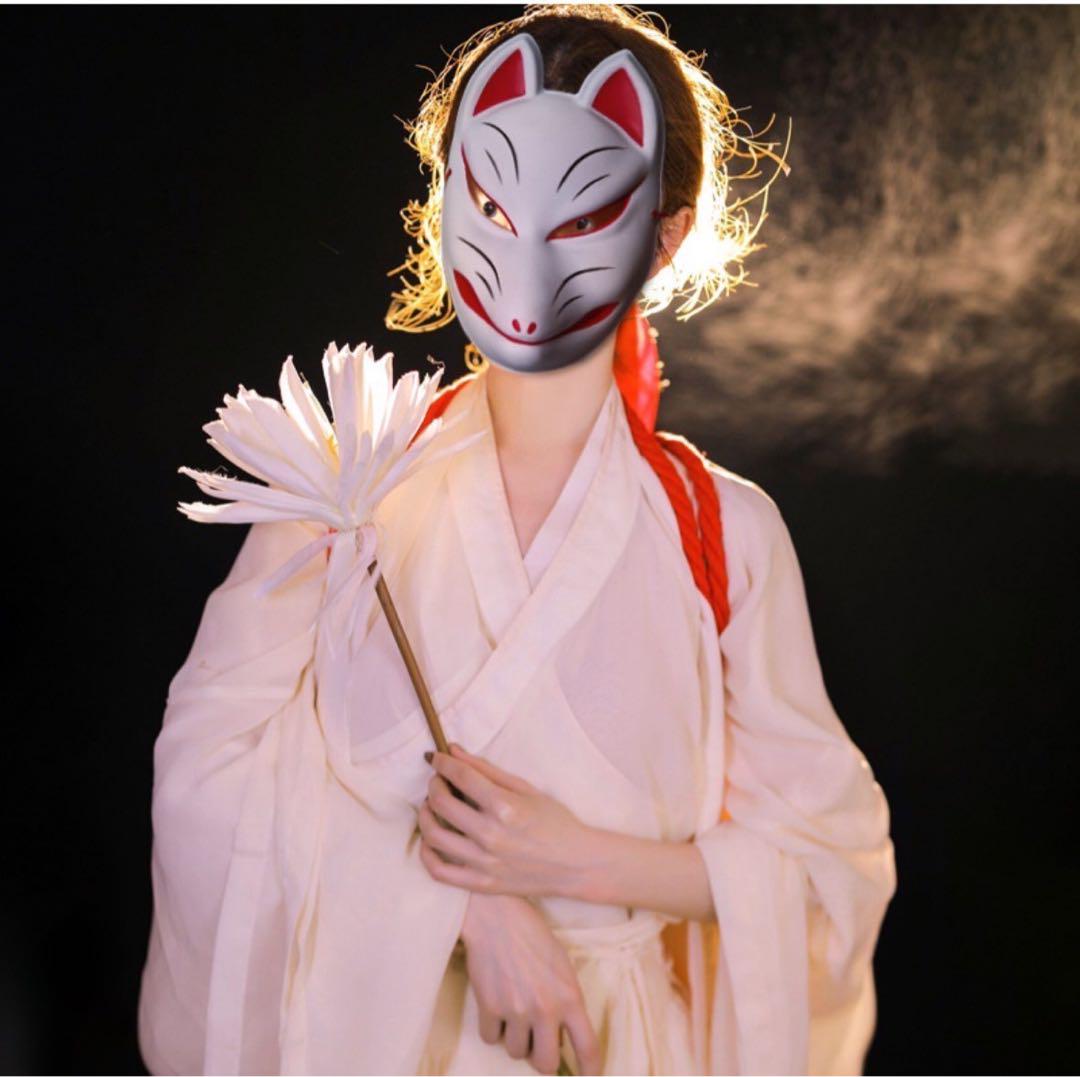 キツネ 面 キツネの面 狐 面 お祭り 結婚式 ハロウィン 舞 神 神殿 縁結び