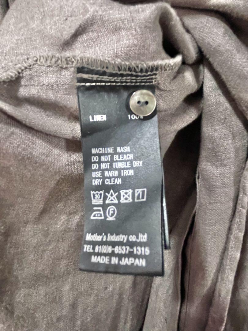 mizuiro ind リネン 麻100% ロングシャツ ライトブラウン 日本製