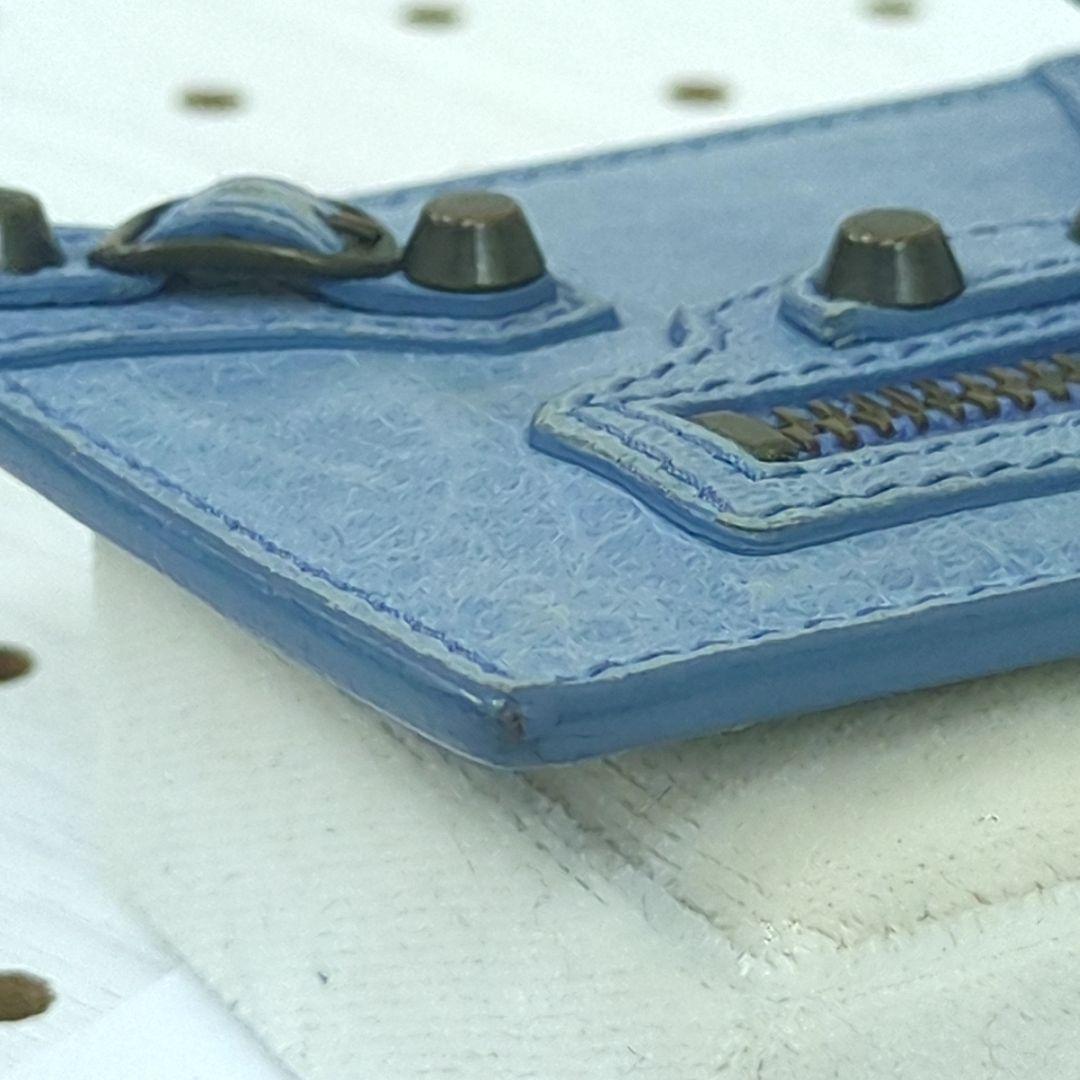 バレンシアガ レザー キーホルダー バッグチャーム スカイブルー