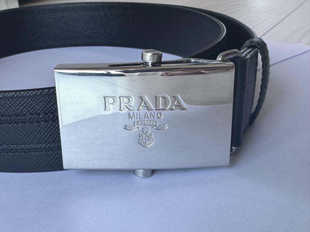 PRADA ブラック レザーベルト
