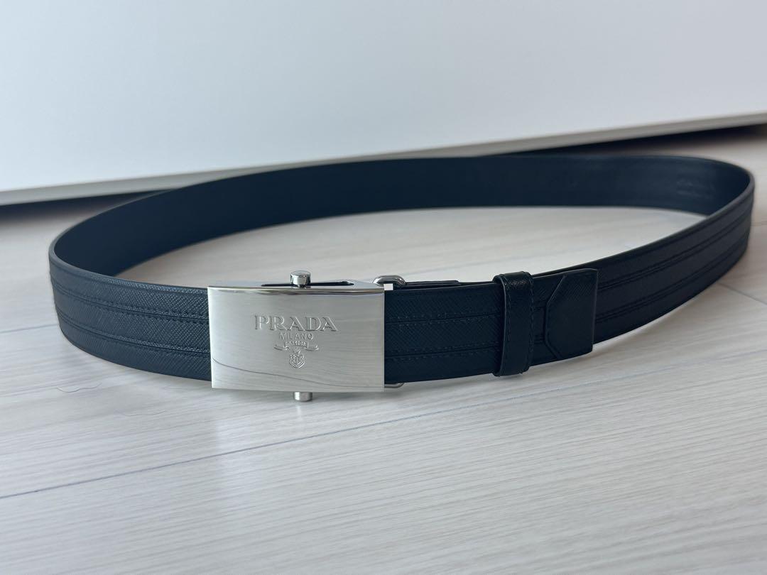 PRADA ブラック レザーベルト