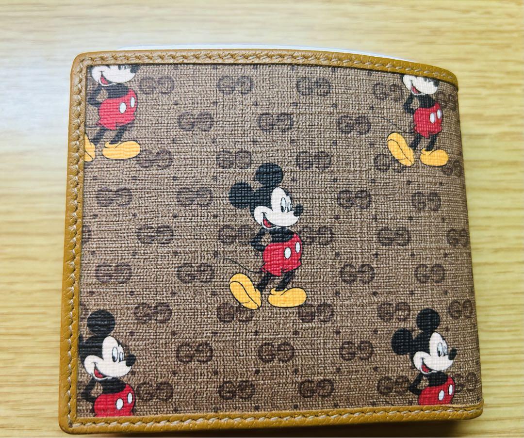 箱、袋付 GUCCI &Disneyコラボミッキーマウス コインウォレット　財布