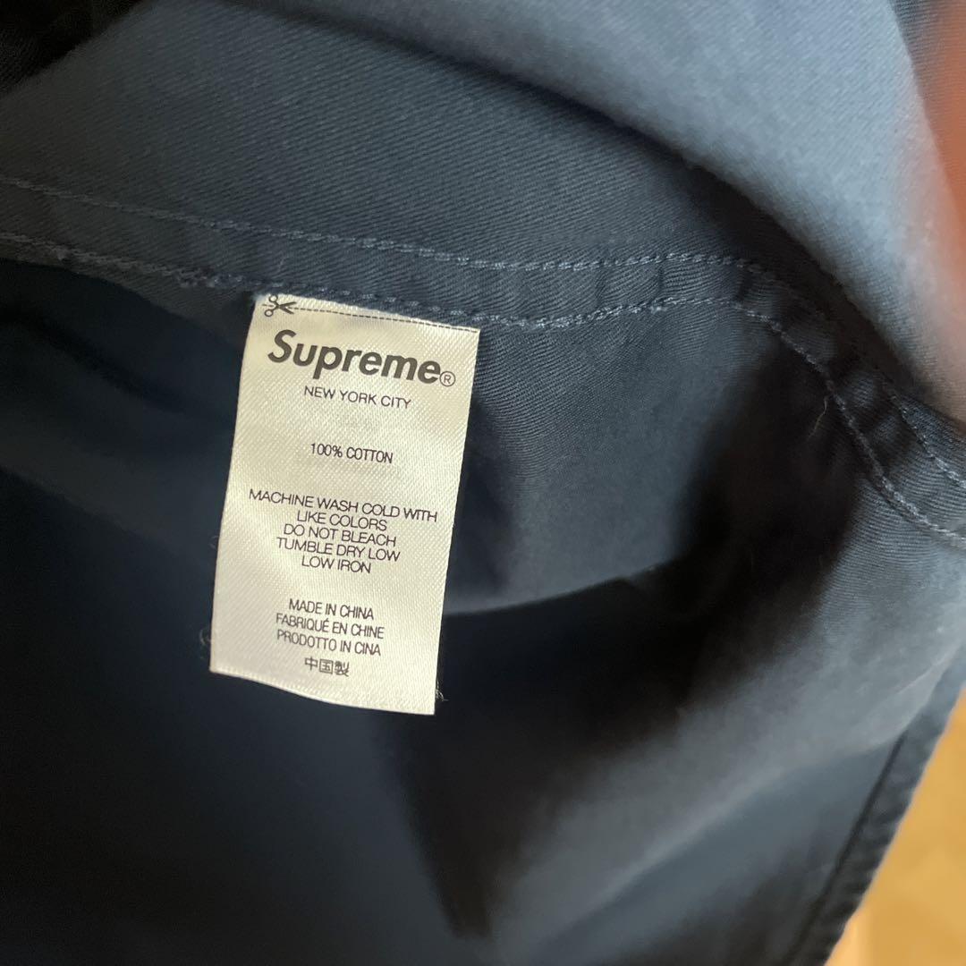 SUPREME コットンツイルシャツ ネイビーL 画像4
