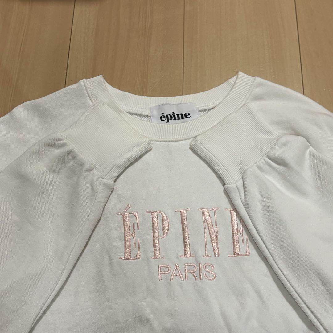 ÉPINE PARIS embroidery sweat white×pink | épine
