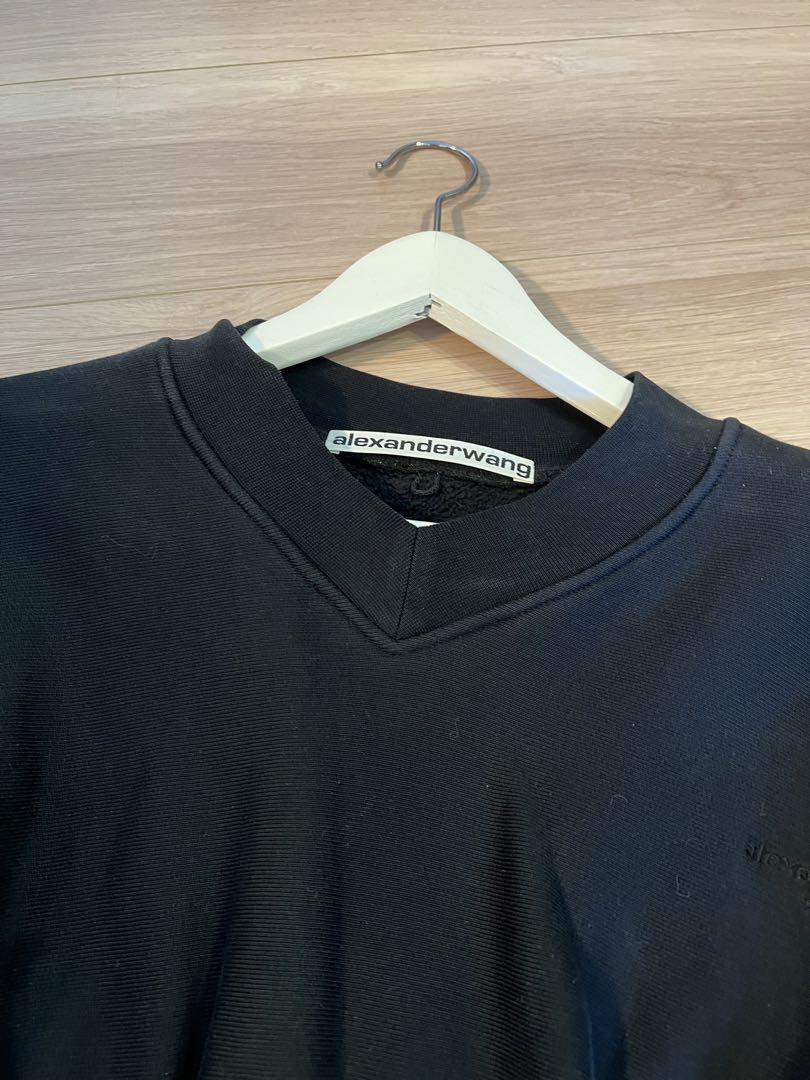 Alexander wang Vネッククロップドスウェット アレキサンダーワン vネック スウェット トレーナー クロップド