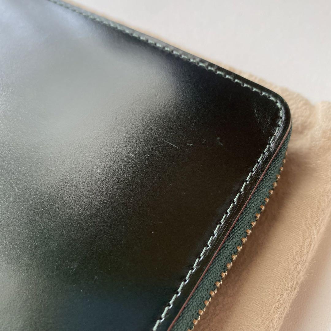 GANZO ガンゾ ラウンドファスナー長財布 ダークグリーン コードバン✨