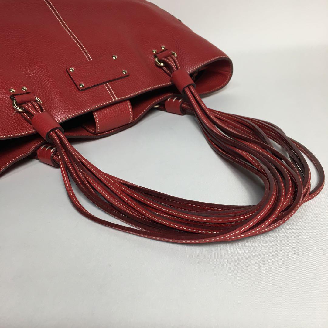2504-187｜ケイトスペード トートバッグ レザー レッド - メルカリ