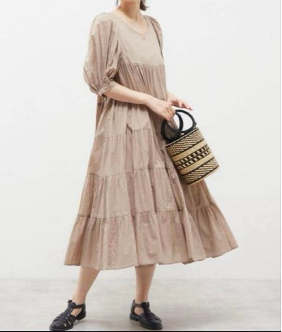 マリハ ベビードールのドレス ティアード パフススリーブ マキシ丈 36 マリハ ベビードールのドレス ティアード パフススリーブ マキシ丈 36