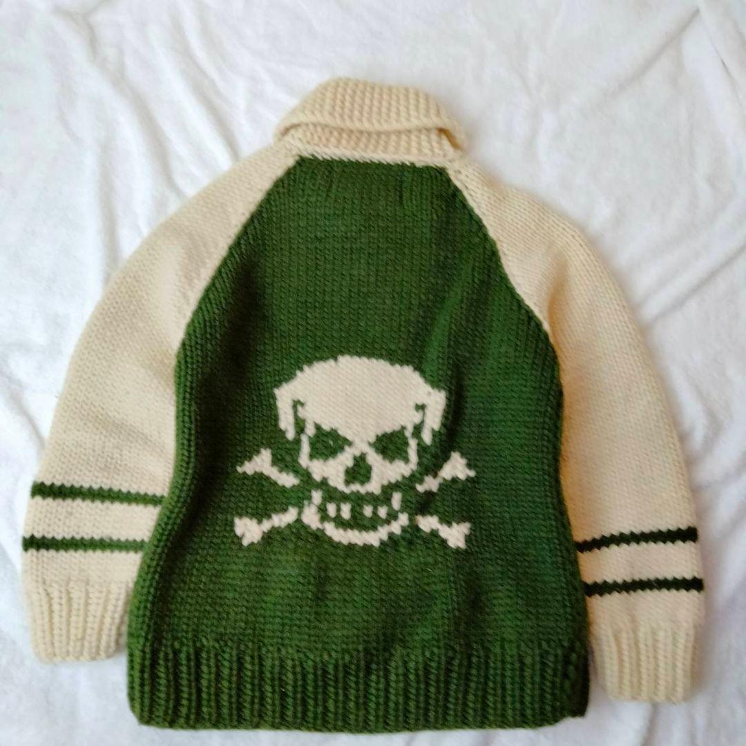 カナタ【別注】カーディガン Mサイズ相当 ジョンブルスカル柄 KANATA カナタ【別注】カーディガン Mサイズ相当 ジョンブルスカル柄 KANATA