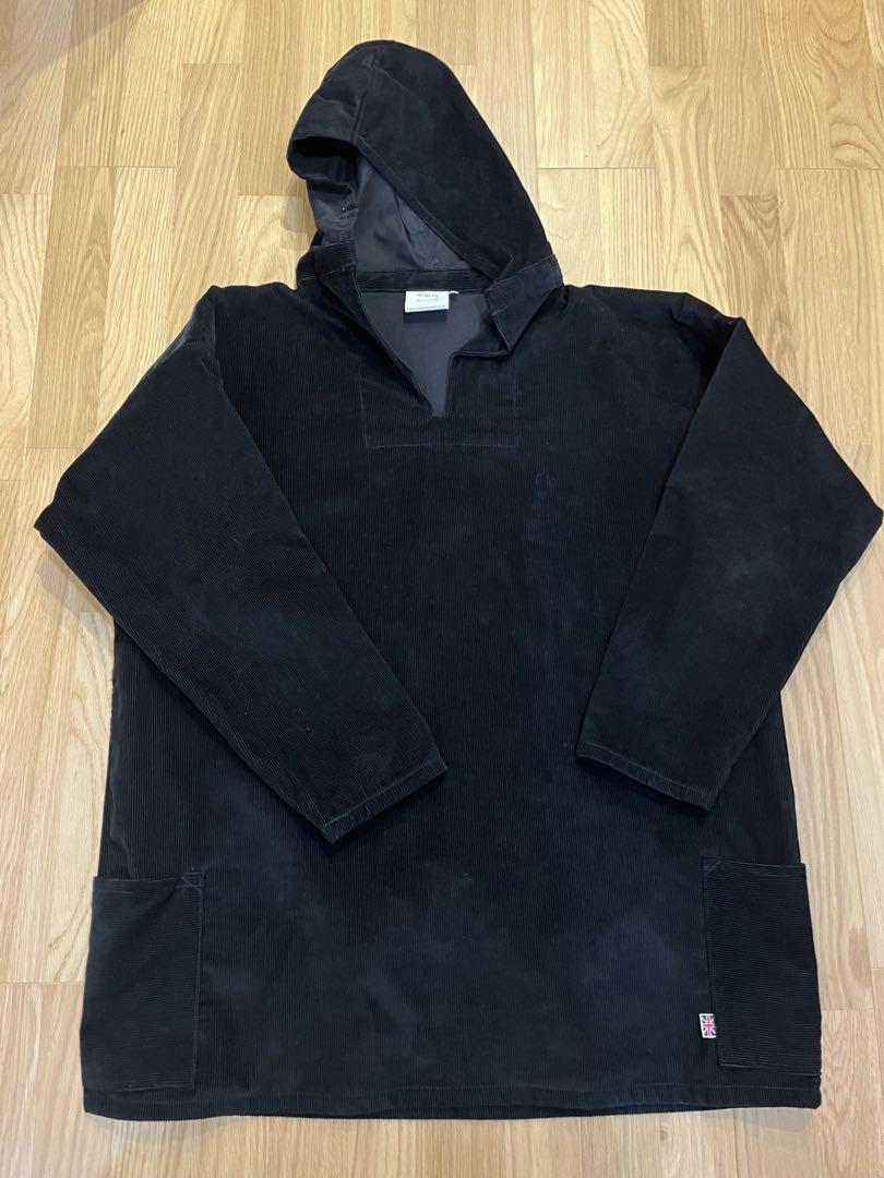 NEWLYN SMOCKS コーデュロイ ブラック パーカー XL