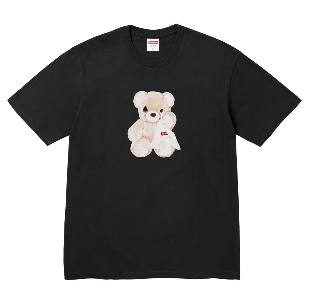 Supreme クマ イラスト トレーナー 黒 メンズ