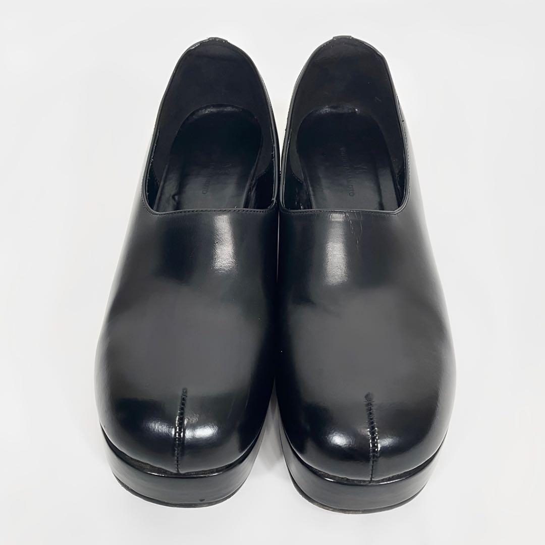 Y's ワイズ プラットフォーム レザーシューズ 黒 24 1/2