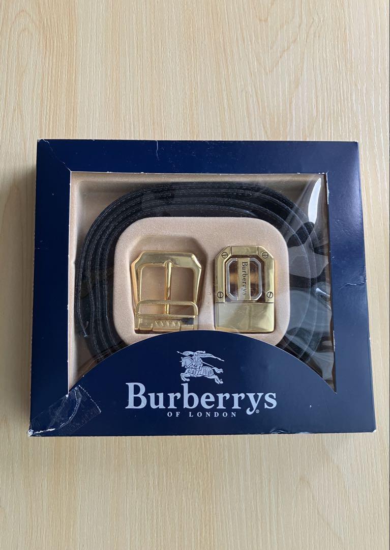 未使用　BURBERRYS メンズ　レザーベルトセット　金金具　ブラック