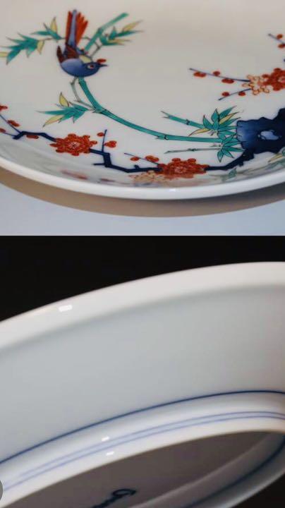 人気商品は 蔵出し品 値径18.5Cm十四代酒井田柿右衛門 染錦 梅竹鳥文 ...