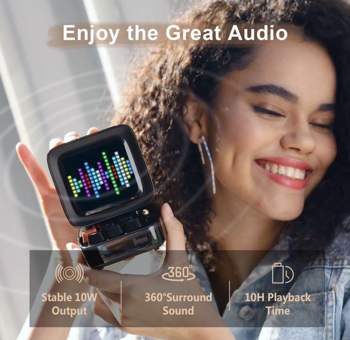新作大得価 Divoom DITOO-PLUS ピンク Bluetoothスピーカー EbPNg-m80408450603 超歓迎新品