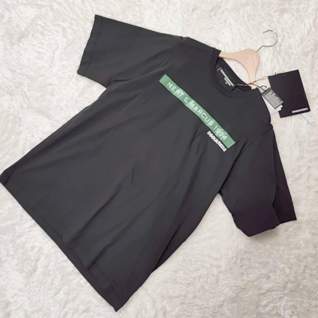 0円 世界的に有名な DSQUARED2 Tシャツ ブラック XS かなり大きめサイズ