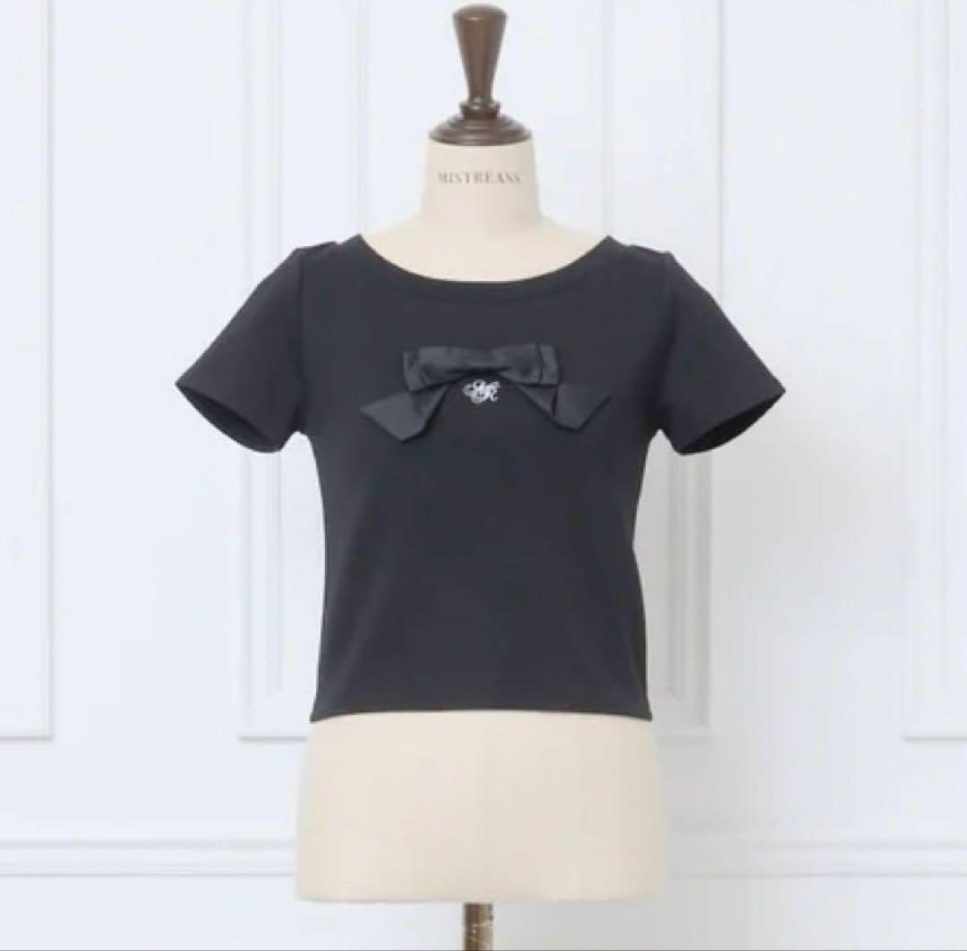 ミストレアス　Tシャツ 新品タグ付き♡ミストレアス♡フロントリボンコンパクトTシャツ
