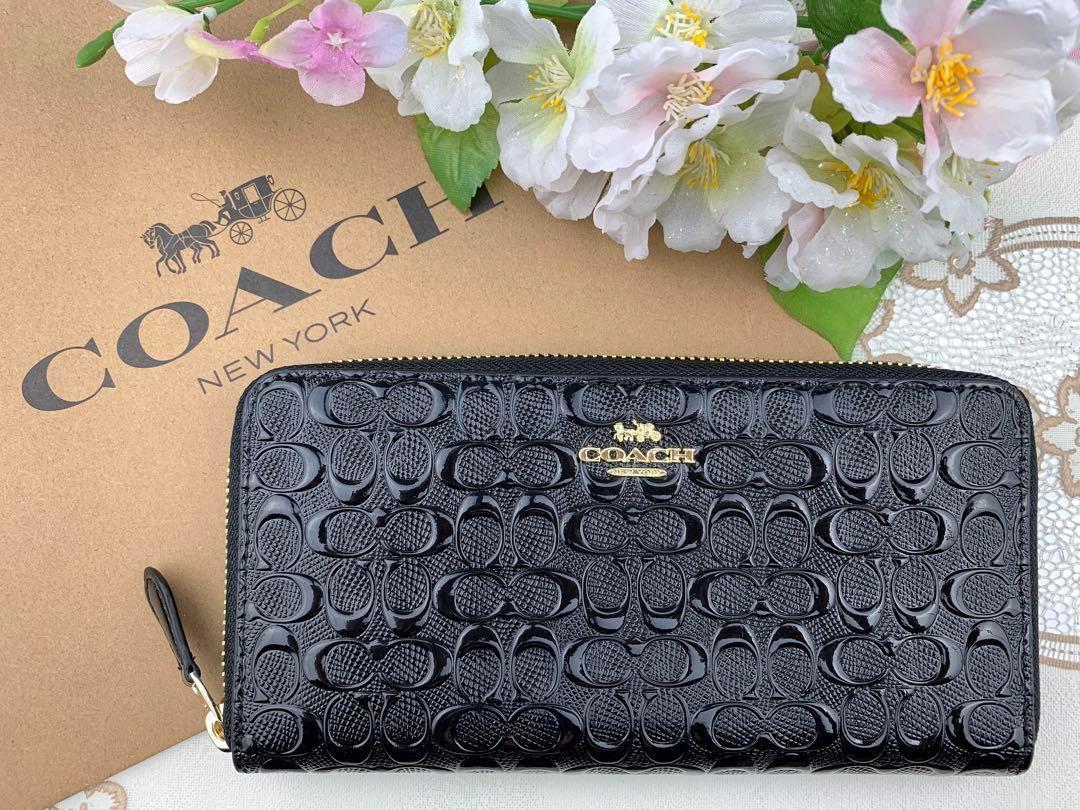 COACH エンボス ブラック エナメル