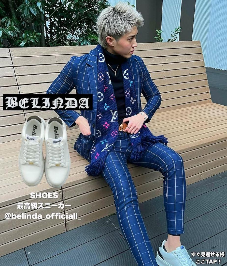 BELINDA ネイビー チェックストレッチジャケット、ストレッチパンツ✨