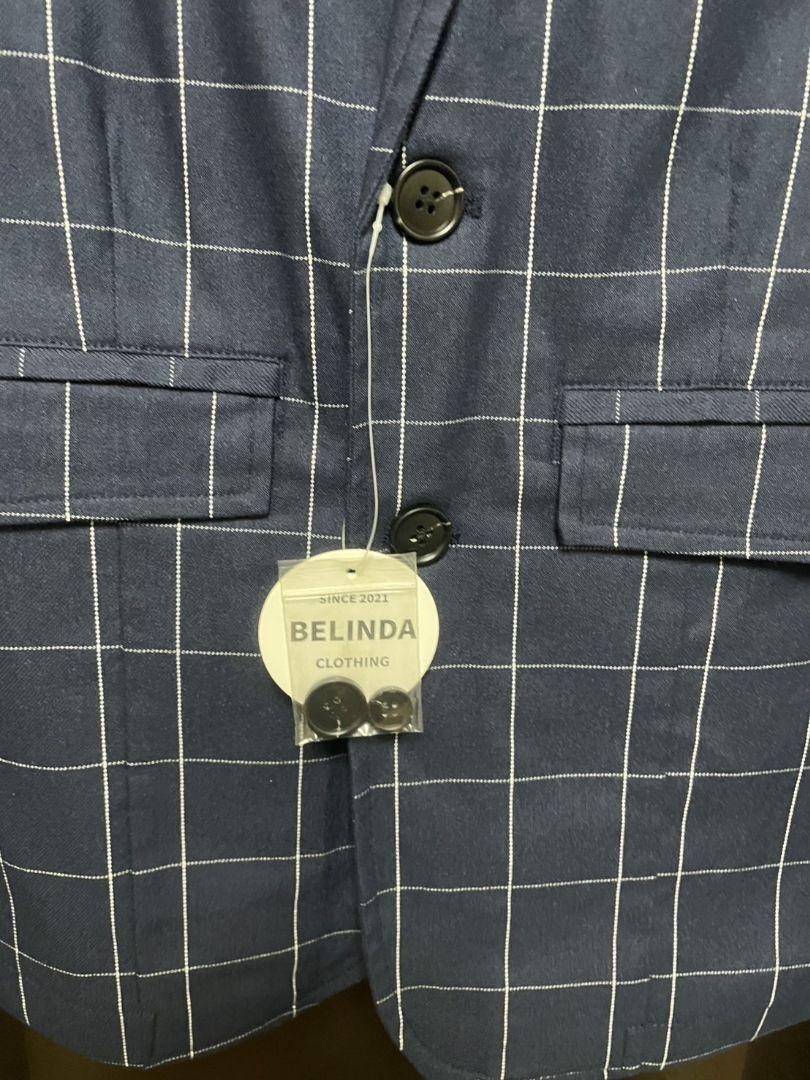 BELINDA ネイビー チェックストレッチジャケット、ストレッチパンツ✨