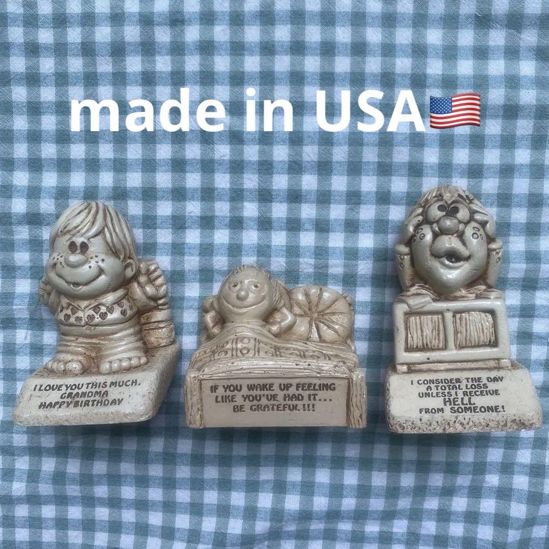 アメリカ製　ビンテージ　メッセージドール　3体セット　made in USA