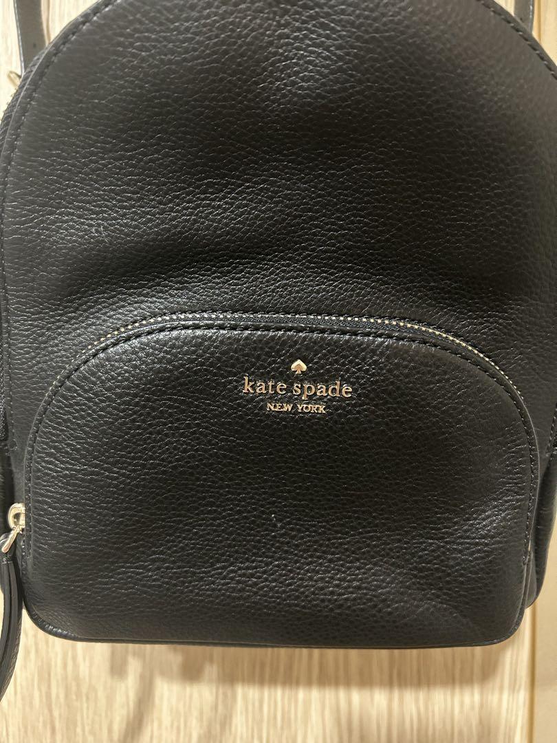 【美品】 kate spade ブラック 本革 バックパック