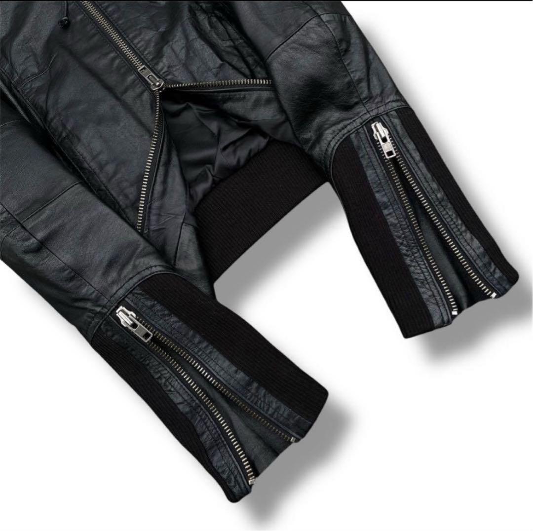 ジャケット・アウター 00s Boa Hooded Leather Blouson