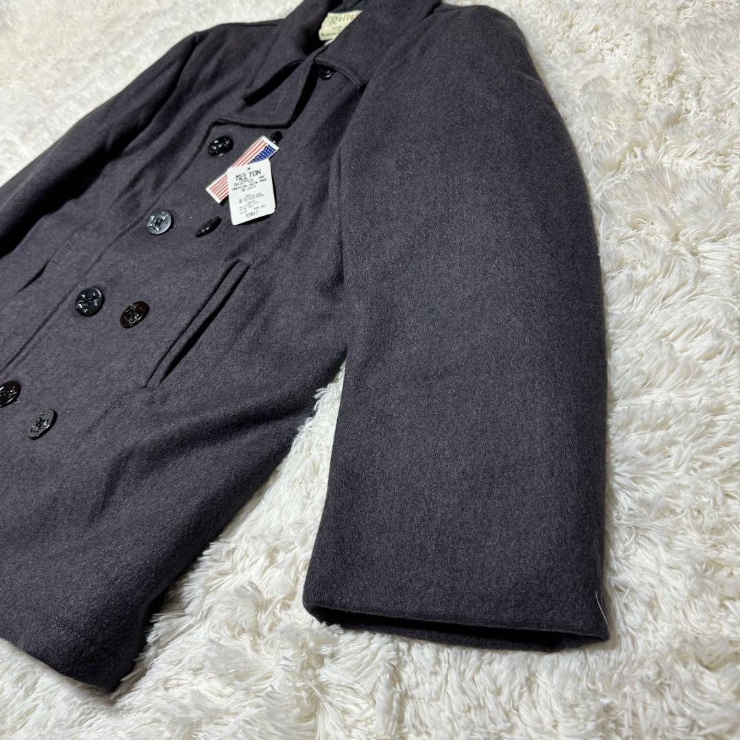 【新品タグ付き】USA製　Melton ピーコート　ダークグレー　キルティング