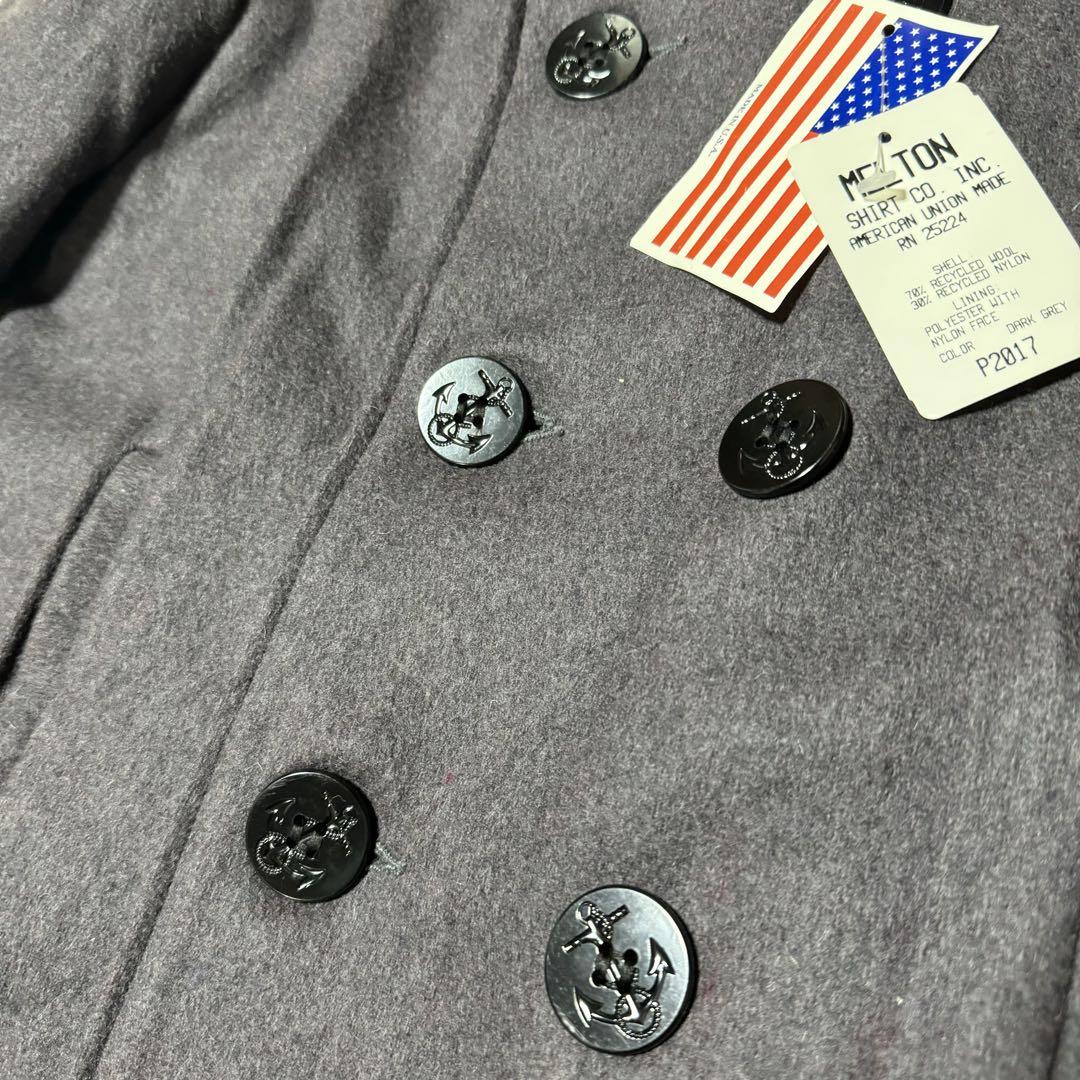 【新品タグ付き】USA製　Melton ピーコート　ダークグレー　キルティング