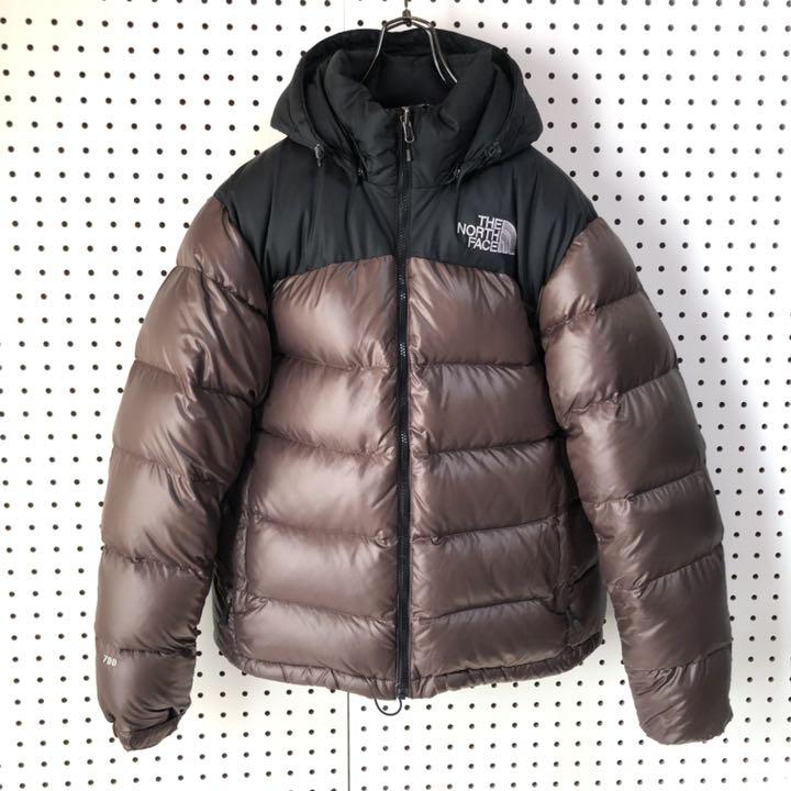 超特価激安 USED ノースフェイス ヌプシ ダウンジャケット フード付 黒×茶 メンズM hCqXd-m80427045302 新作定番人気