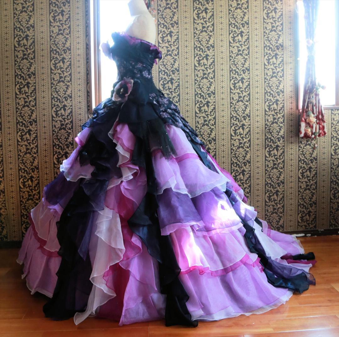 LoveryWedding高級ウエディングドレス9号11号13号紺紫カラードレス LoveryWedding高級ウエディングドレス9号11号13号紺紫カラードレス