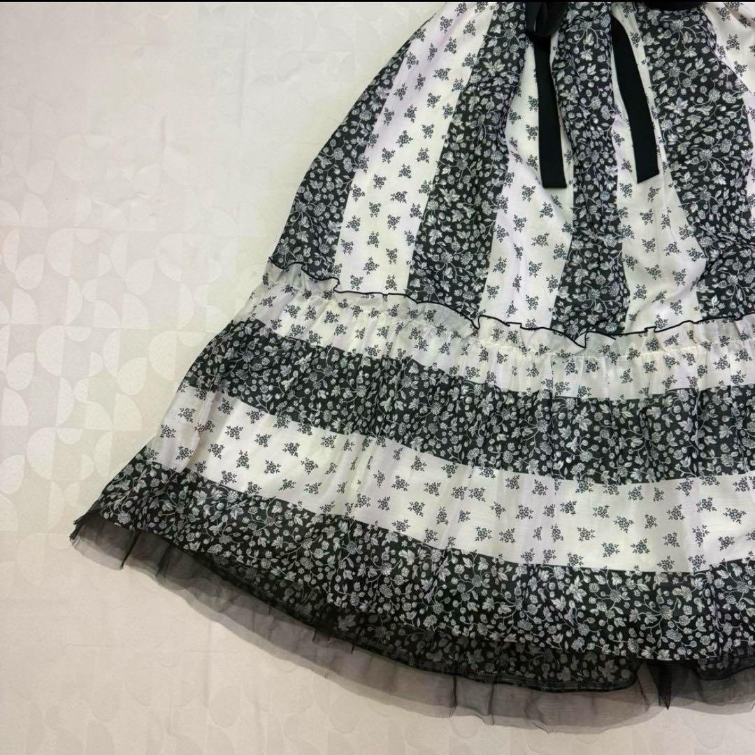 【レビューで送料無料】 M's 希少 カタログ エアリー 小花 花 フラワー ボーダー ワンピース