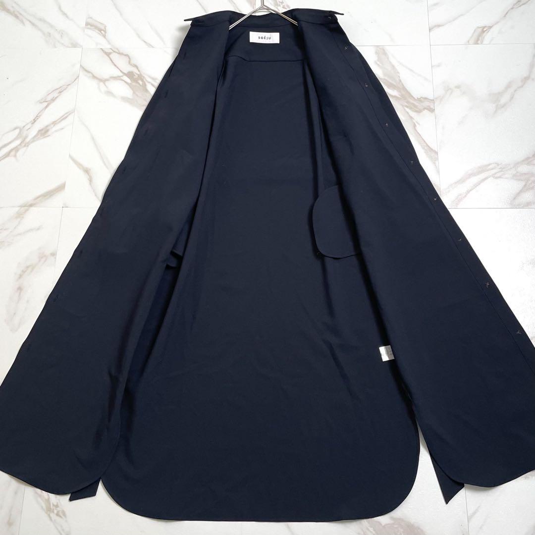 極美品✨SOEJU ソフトオックスシャツワンピース ベルト付き
