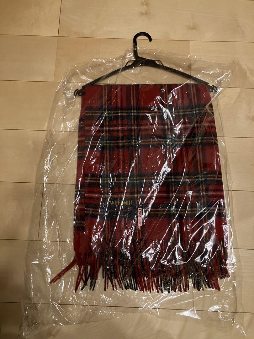 【超美品】TWEEDMILL レッド チェック ストール