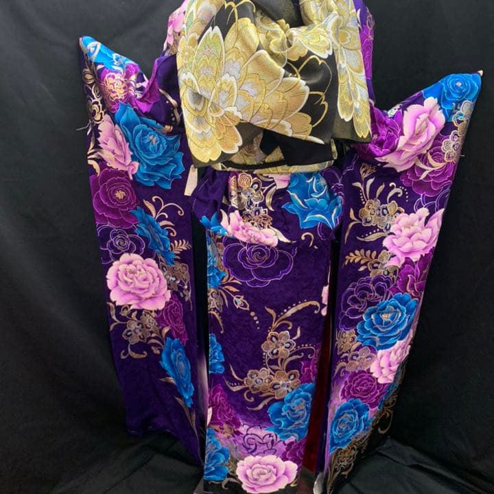 506z15☆振袖 古典柄 金駒刺繍 金彩 桜☆美品 成人式 結婚式 十三参り 506z15☆振袖 古典柄 金駒刺繍 金彩 桜☆美品 成人式 結婚式 十三参り