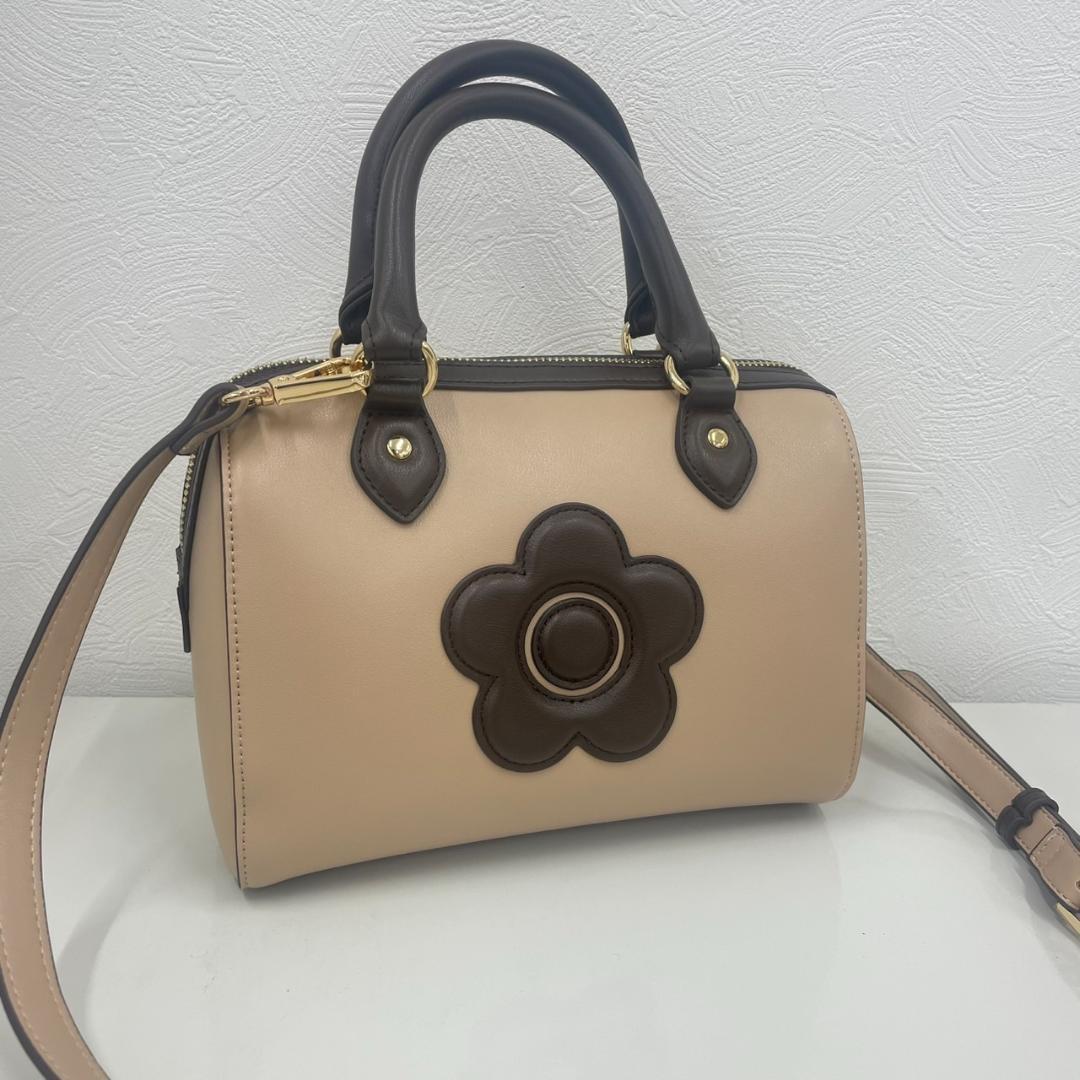 【美品】マリークワント　デイジークラシカル ミニボストン　ベージュ