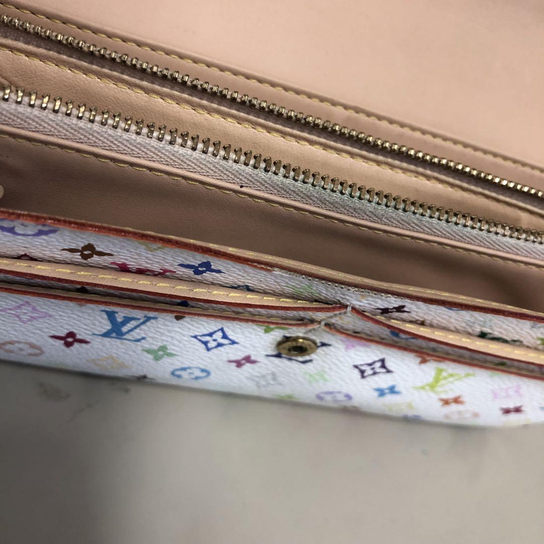 ルイヴィトン　長財布　ポルトフォイユ　サラ　マルチカラー　白　ベージュ