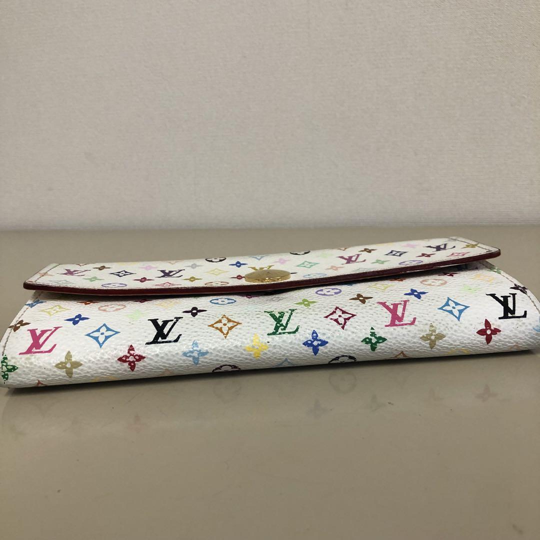 ルイヴィトン　長財布　ポルトフォイユ　サラ　マルチカラー　白　ベージュ